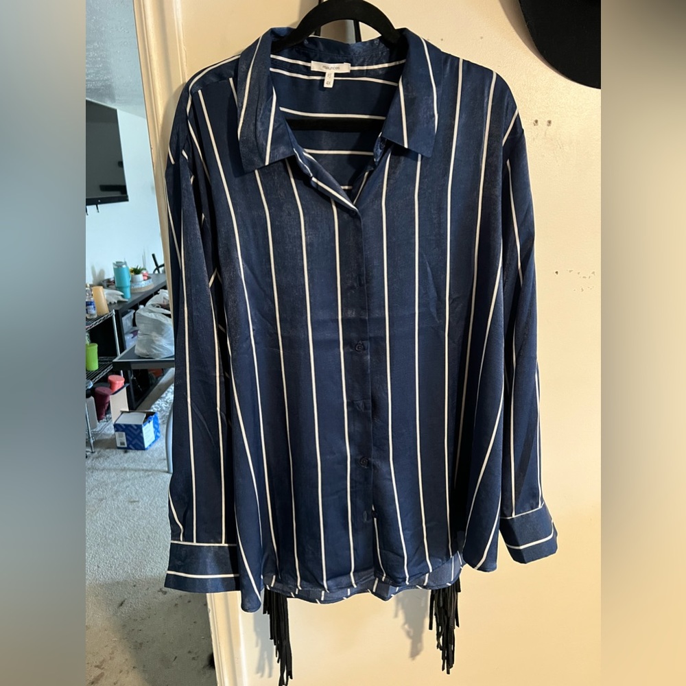 Satin Button Down Blouse